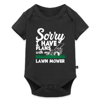 Landschaftsgärtner Pläne Rasenmäher - Baby Premium Kurzarmbody - Schwarz - Vorne