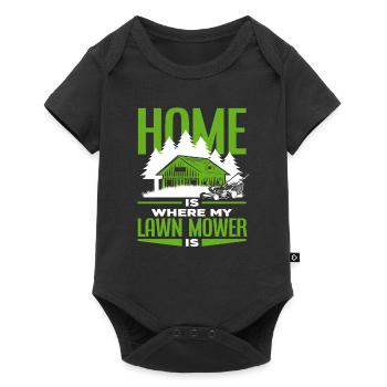 Landschaftsgärtner Heimat Rasenmäher - Baby Premium Kurzarmbody - Schwarz - Vorne