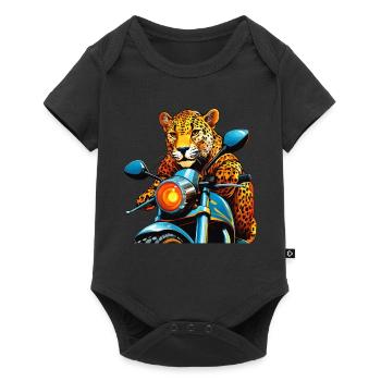 LEOPARD MOTORCYCLE - Baby Premium short-sleeve bodysuit - black - Front