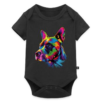Pitbull Bulldog Couleurs vives Pitbull Terrier - Body à manches courtes Premium Bébé - noir - Devant