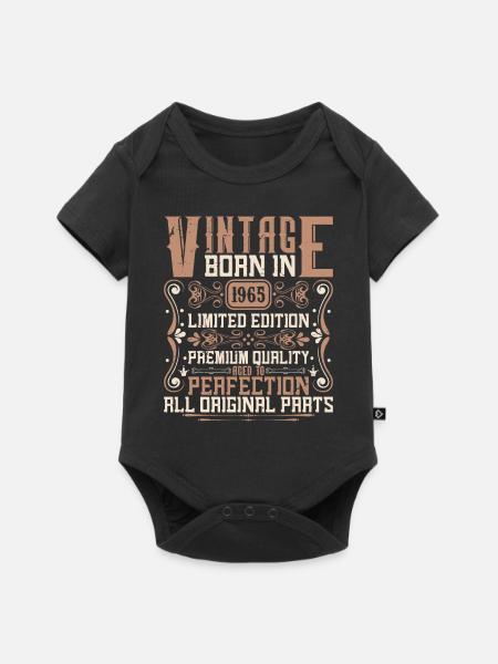 1965 Birthday Vintage 1965 Born Vintage 1965 - Baby Premium short-sleeve bodysuit - black