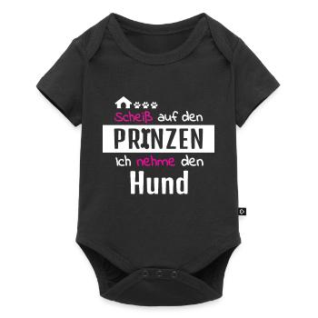 Hund Prinz Hundeschule Hundeliebe Hundeliebhaber - Baby Premium Kurzarmbody - Schwarz - Vorne