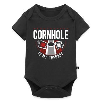 Joueur de sac de haricots de l’équipe Cornhole - Body à manches courtes Premium Bébé - noir - Devant