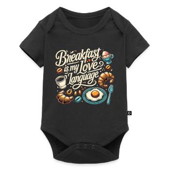 Frühstücksfreude: Breakfast is my Love Language - Baby Premium short-sleeve bodysuit - black - Front