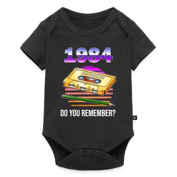 80er Jahre Retro Kostüm Outfit Mottoparty Geschenk - Baby Premium Kurzarmbody - Schwarz - Vorne