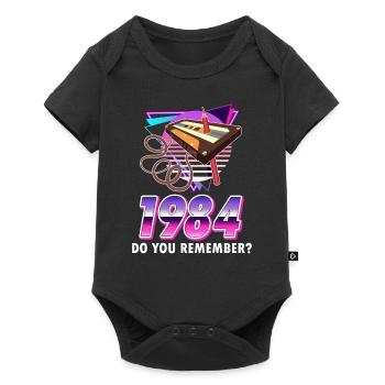 80er Jahre Retro Kostüm Outfit Mottoparty Geschenk - Baby Premium Kurzarmbody - Schwarz - Vorne