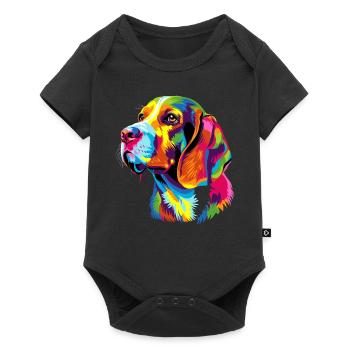 Beagle Puppy Popart Cute Dog Colorful Colors Beagle - Baby Premium short-sleeve bodysuit - black - Front