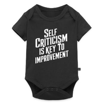 Self-criticism is the key to improvement - Baby Premium short-sleeve bodysuit - black - Front