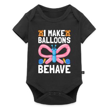 Ballon Twister Ballon Artiste Ballon Animaux - Body à manches courtes Premium Bébé - noir - Devant