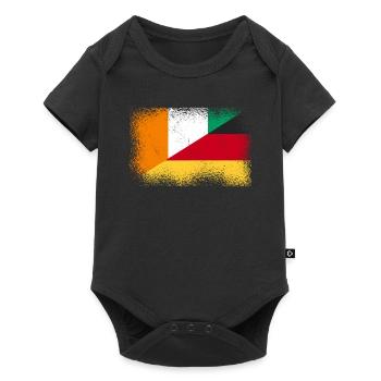 Elfenbeinküste Deutschland - Baby Premium Kurzarmbody - Schwarz - Vorne