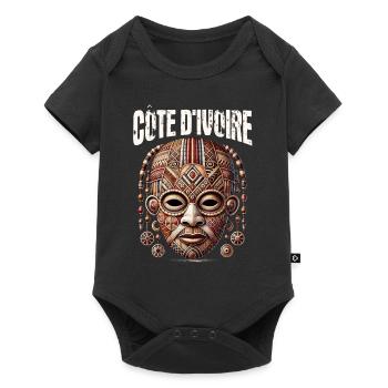 Ivory Coast West Africa Elephant Ivorian Flag - Baby Premium short-sleeve bodysuit - black - Front