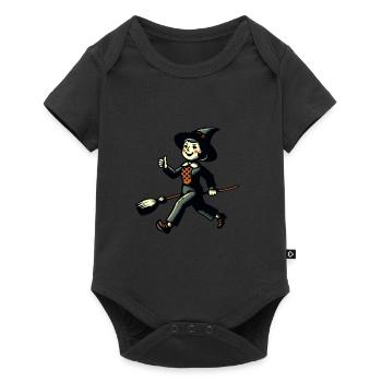 Dessin animé rétro Sorcières Conception de fête effrayante - Body à manches courtes Premium Bébé - noir - Devant