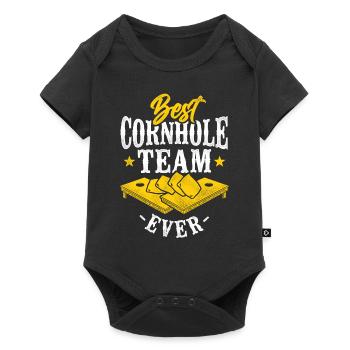 Cornhole Team Bean Bag Player - Baby Premium Kurzarmbody - Schwarz - Vorne