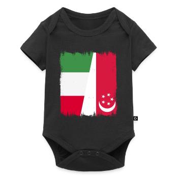 Singapore Italy - Baby Premium short-sleeve bodysuit - black - Front