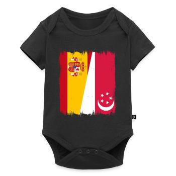 Spain Singapore flag - Baby Premium short-sleeve bodysuit - black - Front