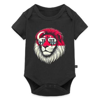 Singapore Lion - Baby Premium short-sleeve bodysuit - black - Front
