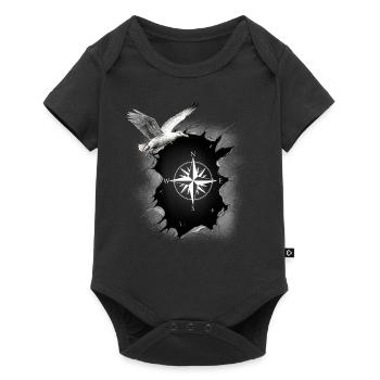 maritime seagull compass seagulls wind rose - Baby Premium short-sleeve bodysuit - black - Front