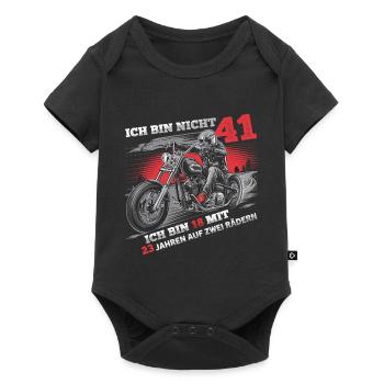 Ich bin nicht 41 Motorradfahrer Biker 41. - Baby Premium Kurzarmbody - Schwarz - Vorne