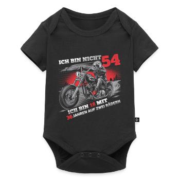 Ich bin nicht 54 Motorradfahrer Biker 54. - Baby Premium Kurzarmbody - Schwarz - Vorne