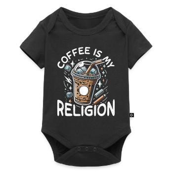 Coffee is my religion - Baby Premium short-sleeve bodysuit - black - Front