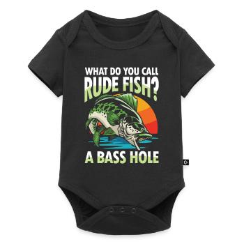 What Do You Call A Rude Fish A Bass Hole - Baby Premium Kurzarmbody - Schwarz - Vorne