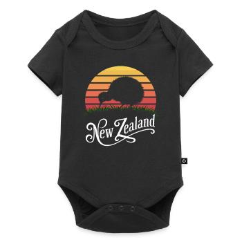 Conception souvenir de silhouette de kiwi de Nouvelle-Zélande - Body à manches courtes Premium Bébé - noir - Devant