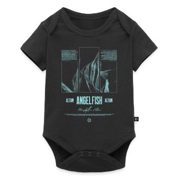 Altum Kaiserfisch Buntbarsch Aquarium Fischhalter - Baby Premium Kurzarmbody - Schwarz - Vorne
