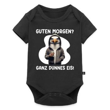 Guten Morgen? Ganz dünnes Eis Seagulls Lustiger - Baby Premium Kurzarmbody - Schwarz - Vorne