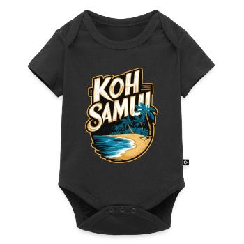 Koh Samui souvenir beach and palm trees - Baby Premium short-sleeve bodysuit - black - Front