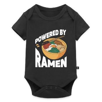 Powered By Ramen Anime Japanese Soup Cup Noodle - Baby Premium Kurzarmbody - Schwarz - Vorne