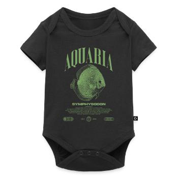 Diskus Cichlid Fish Keeper Moderne Streetwear - Baby Premium Kurzarmbody - Schwarz - Vorne