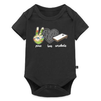 Cornhole Team Bean Bag Player - Baby Premium Kurzarmbody - Schwarz - Vorne
