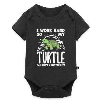 Tortue Tortue Mer Cadeau - Body à manches courtes Premium Bébé - noir - Devant