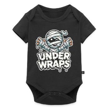 Chemise d’Halloween avec des momies et le texte « Under Wraps » - Body à manches courtes Premium Bébé - noir - Devant
