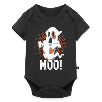 Moo Cow Print Halloween Ghost Cow Lovers - Body à manches courtes Premium Bébé - noir - Devant