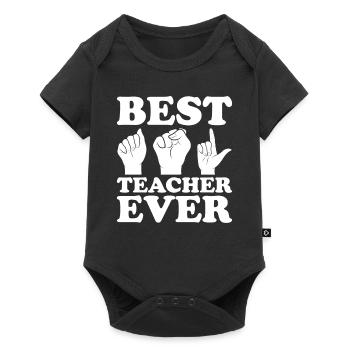 ASL Lehrer Amerikanische Zeichensprache - Baby Premium Kurzarmbody - Schwarz - Vorne