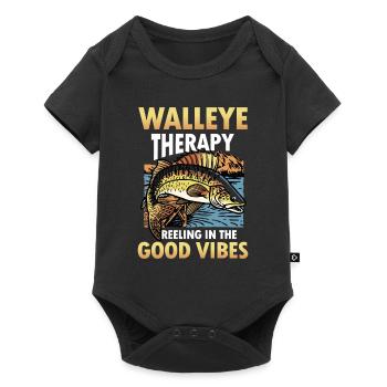 Walleye Therapy Reeling in - Baby Premium Kurzarmbody - Schwarz - Vorne
