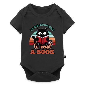 Ein guter Tag um ein Buch zu lesen - Baby Premium Kurzarmbody - Schwarz - Vorne