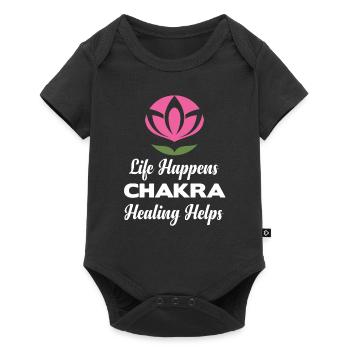 La vie se passe La guérison des chakras aide les bouddhistes - Body à manches courtes Premium Bébé - noir - Devant