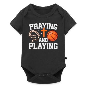Basketteur en prière – entraîneur religieux - Body à manches courtes Premium Bébé - noir - Devant