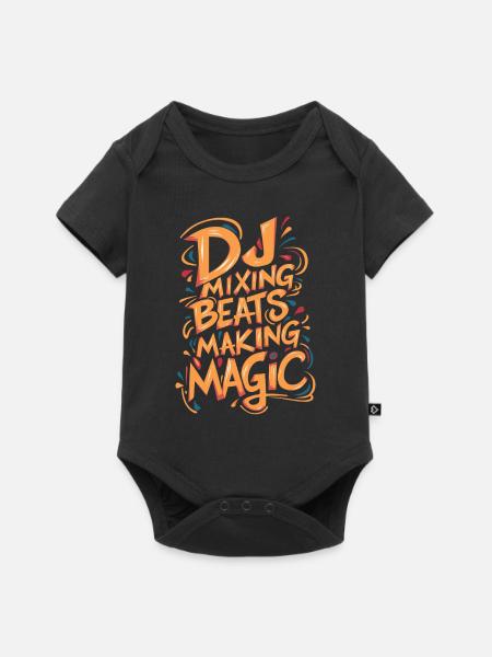DJ Mixing Beats Making Magic - Baby Premium Kurzarmbody - Schwarz