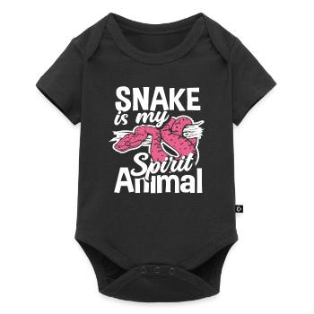 Serpent animal préféré - Body à manches courtes Premium Bébé - noir - Devant