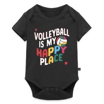 Volleyball Volleyball Player Volleyball Is My Happy - Baby Premium short-sleeve bodysuit - black - Front