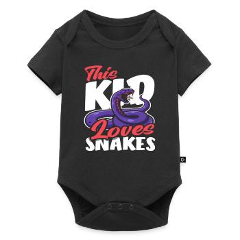 Serpent Enfants Fille Garçon - Body à manches courtes Premium Bébé - noir - Devant