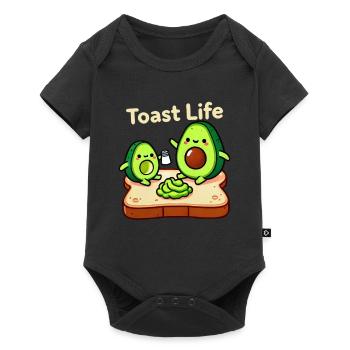 Toast Life Drôle Petit déjeuner Avocat Design - Body à manches courtes Premium Bébé - noir - Devant