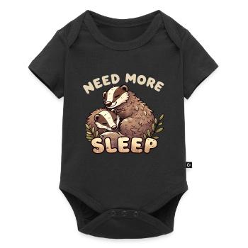 Need more sleep, funny badger, - Baby Premium short-sleeve bodysuit - black - Front