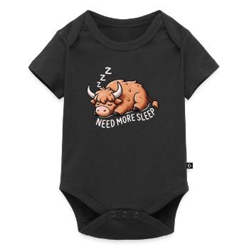 Besoin de plus de sommeil, drôle de vache des Highlands, - Body à manches courtes Premium Bébé - noir - Devant