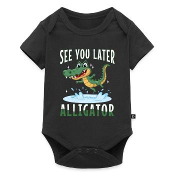 À plus tard Alligator - Body à manches courtes Premium Bébé - noir - Devant