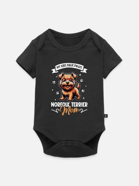 Norfolk Terrier Mama - Baby Premium Kurzarmbody - Schwarz