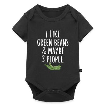 Grüne Bohnen - Baby Premium Kurzarmbody - Schwarz - Vorne